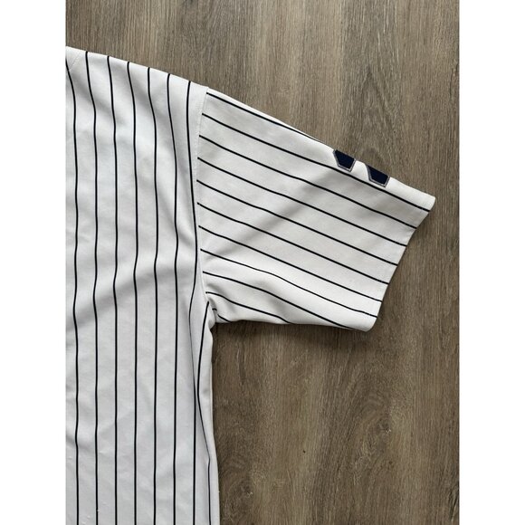 Vintage Y2K New York Yankees MLB Derek Jeter Pinstripe Baseball Jersey #2 2XL - Picture 15 of 16